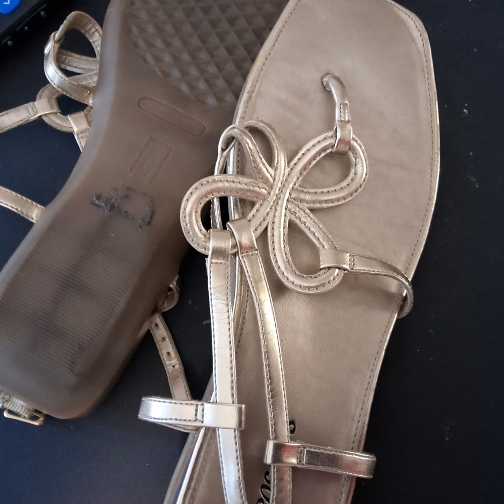 AEROSOLES Gold Women's Sandals - Picture 5 of 11
